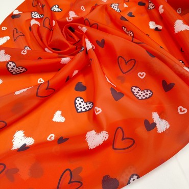 Органза матовая Виола с сердечками