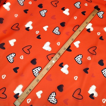 Органза матовая Виола с сердечками