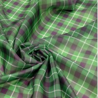Органза матовая Виола клетка тартан зеленая