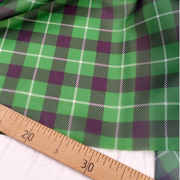 Органза матовая Виола клетка тартан зеленая