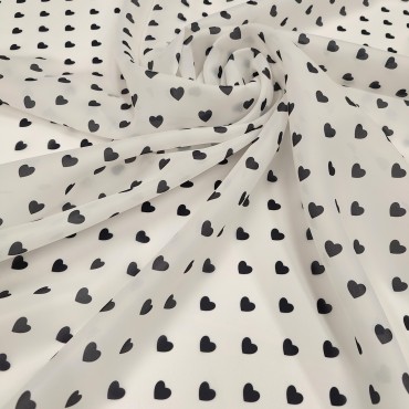 Органза матовая Виола с маленькими Сердечками