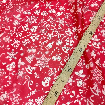 Органза матовая Виола с новогодним дизайном