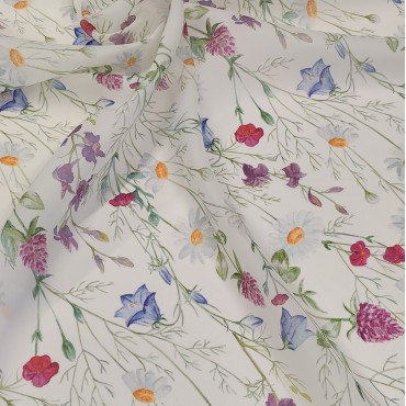 Органза матовая Виола с полевыми цветами