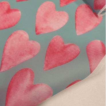 Органза матовая Виола с розовыми сердечками