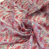 Органза матовая Виола с тропическим принтом