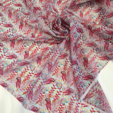 Органза матовая Виола с тропическим принтом