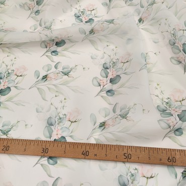 Органза матовая Виола с цветочным принтом розы