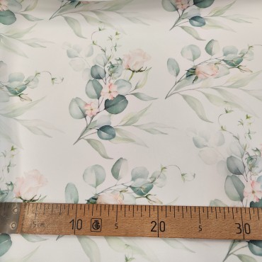 Органза матовая Виола с цветочным принтом розы