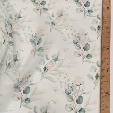 Органза матовая Виола с цветочным принтом розы