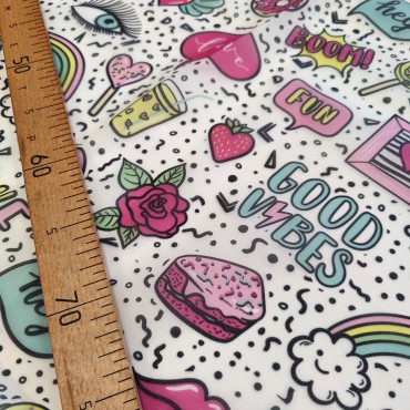 Органза матовая Виола с модными забавными рисунками