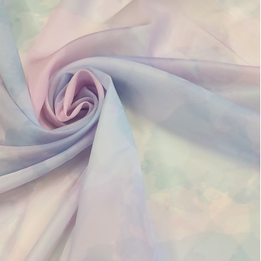 Органза матовая Виола акварельные радужные цвета