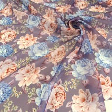 Органза матовая Виола с цветочным принтом