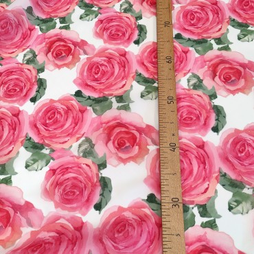 Органза матовая Виола Розы акварелью
