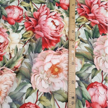 Органза матовая Виола с садовыми цветами