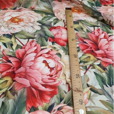 Органза матовая Виола с садовыми цветами