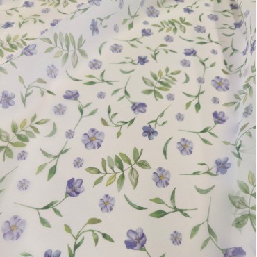 Органза матовая Виола с полевыми цветами и травами