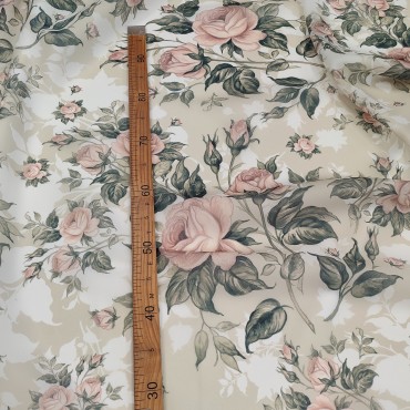 Органза матовая Виола с нарисованными розами