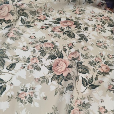 Органза матовая Виола с нарисованными розами