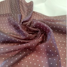 Органза матовая Виола шоколадного цвета в мелкий горошек