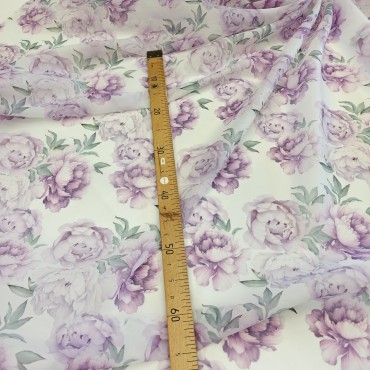 Органза матовая Виола с пионами