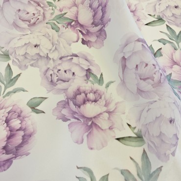 Органза матовая Виола с пионами