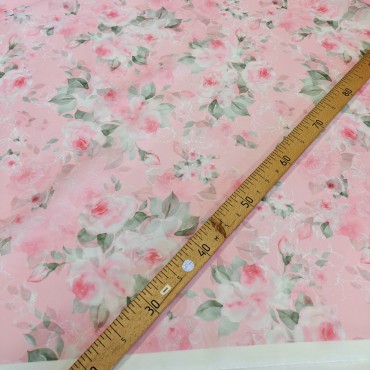 Органза матовая Виола с милыми розами