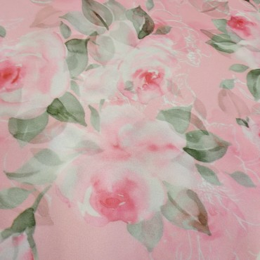 Органза матовая Виола с милыми розами
