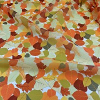 Органза матовая Виола с принтом осенняя листва
