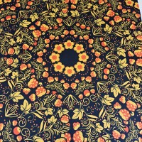 Органза матовая Виола с узором Хохлома