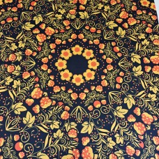 Органза матовая Виола с узором Хохлома