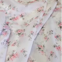 Ткань Вуаль матовая с принтом розочки