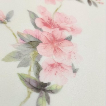 Органза матовая Виола с принтом розочки