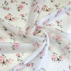 Шифон Бизе с принтом розочки