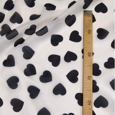 Органза матовая Виола с принтом Сердечки