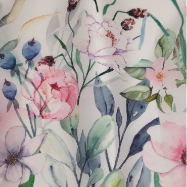 Органза матовая Виола цветочный принт