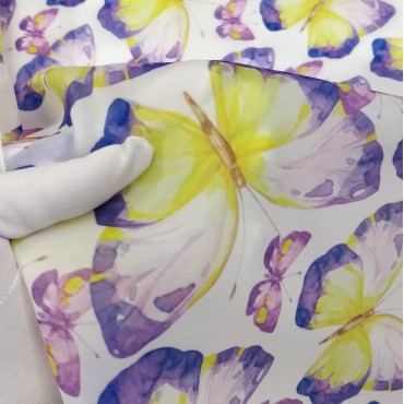 Органза матовая Виола с принтом Бабочки