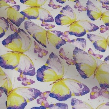 Органза матовая Виола с принтом Бабочки