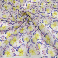 Органза матовая Виола с принтом Бабочки