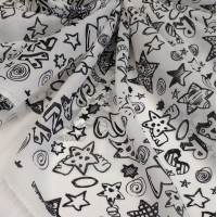 Органза матовая Виола с принтом Каракулевые звездочки