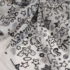 Органза матовая Виола с принтом Каракулевые звездочки