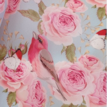 Органза матовая Виола с принтом Английские розы