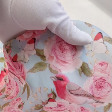 Органза матовая Виола с принтом Английские розы