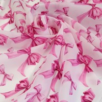 Органза матовая Виола с принтом Бантики