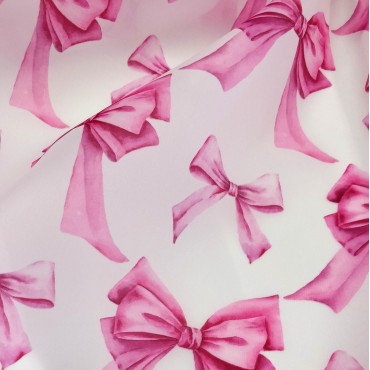 Органза матовая Виола с принтом Бантики