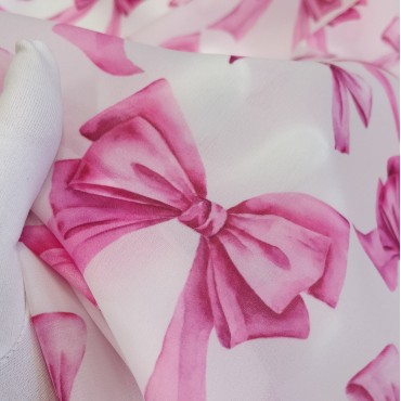 Органза матовая Виола с принтом Бантики