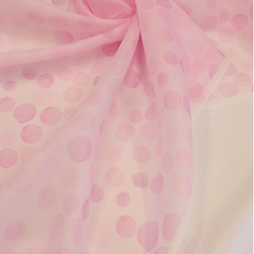 Органза матовая Виола с принтом Акварельные горошки