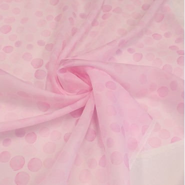 Органза матовая Виола с принтом Акварельные горошки