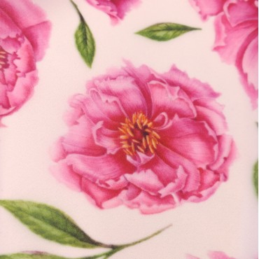 Органза матовая Виола с цветочным принтом Пионы