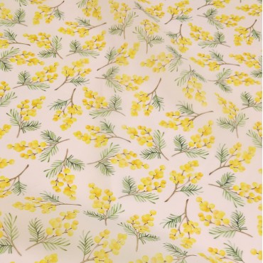 Органза матовая Виола с принтом Мимоза