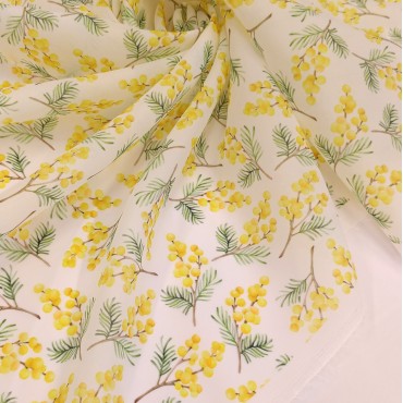Органза матовая Виола с принтом Мимоза